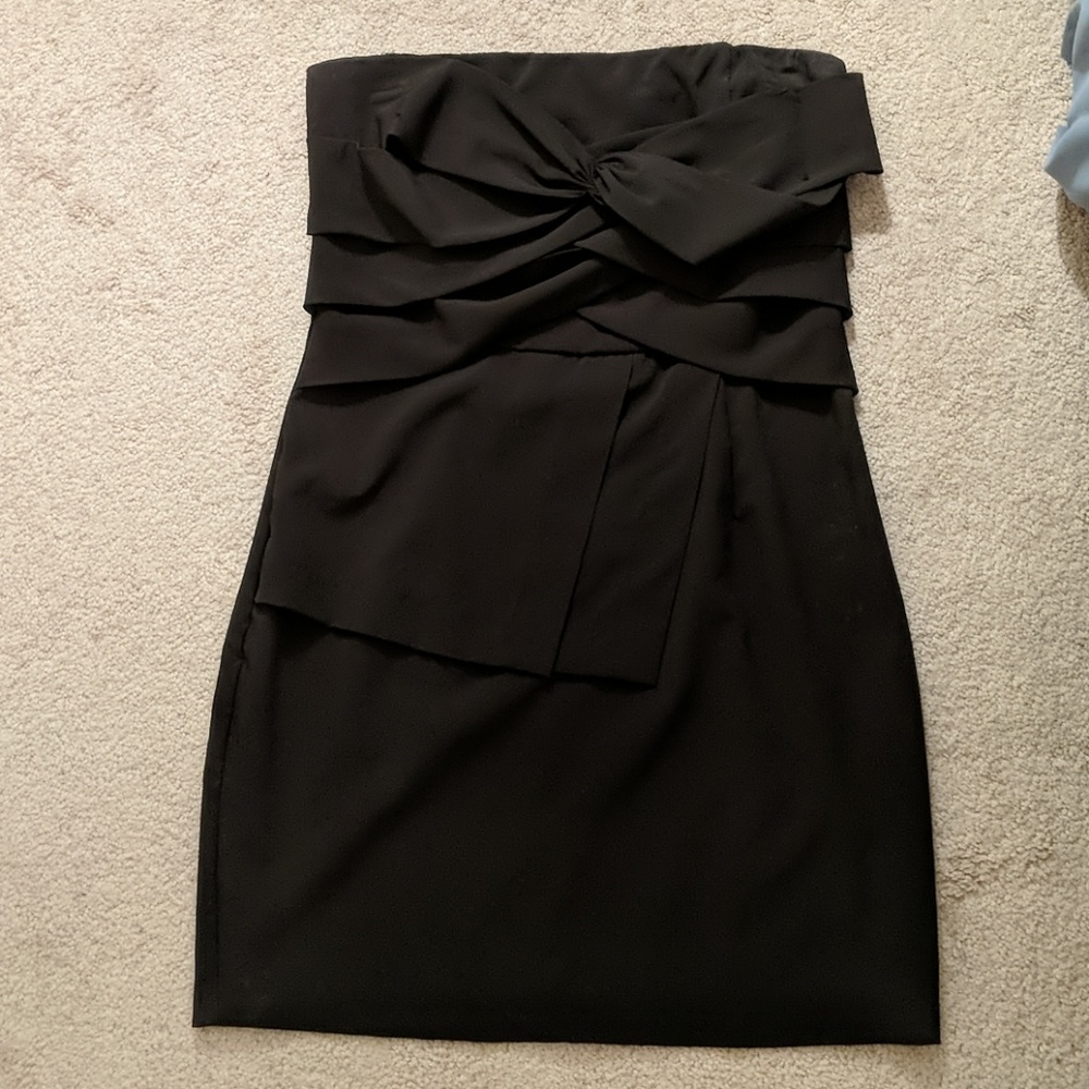 Black strapless cocktail dress, worn once